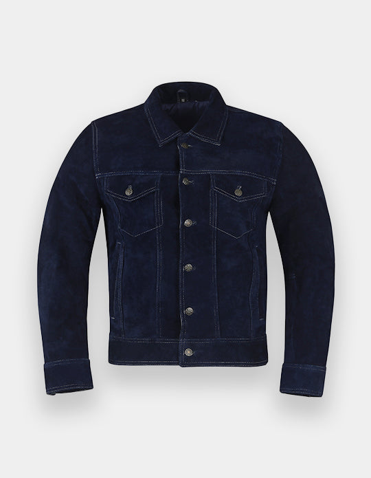 Women's Trucker Suede Jacket Classic Western Shirt Style Suede Fashion Leather Jacket, Chaqueta de ante camionero para mujer.